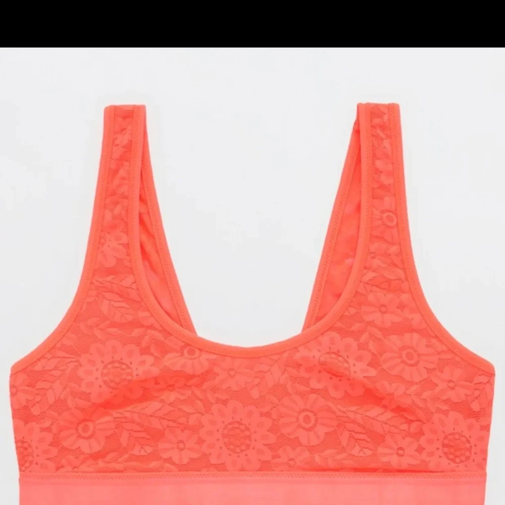 aerie Floral Lace neon Coral Bralette - Picture 2 of 9